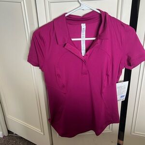Pink women’s lululemon short sleeve polo